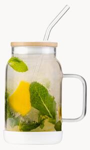 Barattolo in vetro borosilicato con cannuccia Fuori