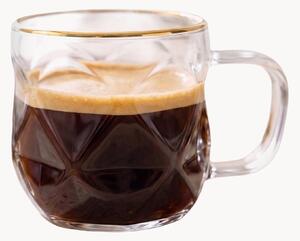 Set di 4 tazzine da caffè in vetro borosilicato Geo Gold