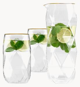Set bicchieri e caraffa in vetro borosilicato Geo Gold 3 pz