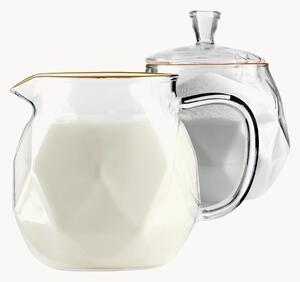 Zuccheriera e lattiera in vetro borosilicato Geo Gold 2 pz