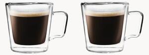 Set di 2 tazzine da caffè in vetro borosilicato a doppia parete Diva