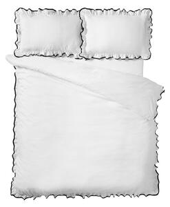 Set copripiumino e federa bianco per letto matrimoniale 3 pezzi 200x200 cm So Soft Mono Frill – Catherine Lansfield