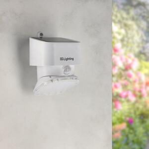 Applique Led da parete Flat 1W Bianco con pannello solare IP44 Bianco neutro 4000K con sensore crepuscolare e di movimento iSG Lighting