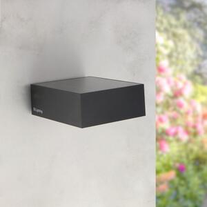 Applique Led da parete Bin 2W Nero con pannello solare IP65 Bianco neutro 4000K con sensore crepuscolare e di movimento iSG Lighting