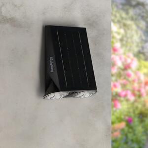 Applique Led da parete Eyes 1,3W Nero con pannello solare IP44 Bianco neutro 4000K con sensore crepuscolare e di movimento iSG Lighting