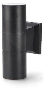 Applique da parete Tube Nero IP54 2 x GU10 M LEDME