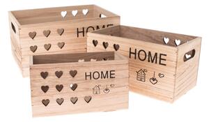 Set di 3 scatole decorative in legno - Dakls