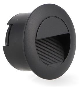Segnapasso Led Circle 3W Nero da incasso a parete Rotondo IP54 Bianco caldo 3000K M LEDME