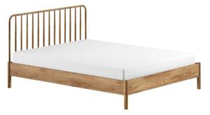 Letto matrimoniale di colore naturale in rovere massiccio rete non inclusa 180x200 cm Olive Spindle – Vipack