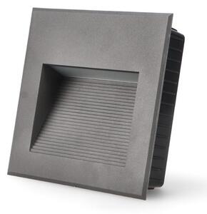 Segnapasso Led Enfine 10W Nero da incasso a parete Quadrata IP65 Bianco caldo 3000K M LEDME
