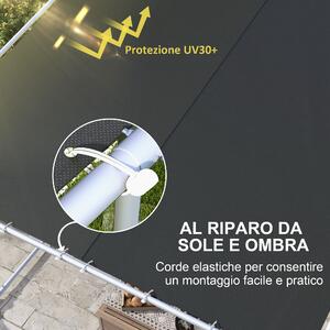 Outsunny Pergola Gazebo 3x3 m con Rotelle, Copertura Anti-UV e Telaio in Acciaio, Grigio