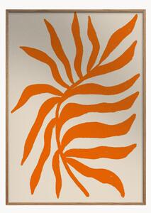 Stampa digitale incorniciata Orange Silhouette Textured Branch
