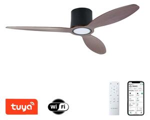 ZEVENTI - Ventilatore da soffitto LED VENTORA LED/24W/230V Wi-Fi Tuya nero/noce + telecomando