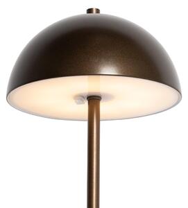 Lampada da tavolo per esterno bronzo scuro ricaricabile dimmerabile in 3 fasi - Keira