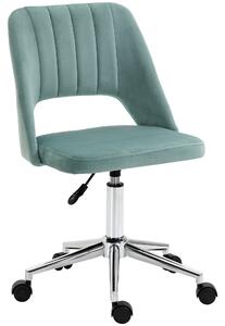 Vinsetto Sedia Moderno da Ufficio Ergonomica Girevole, Imbottita, Altezza Regolabile, Comfort e Stile, 49x54x79-9cm Verde Petrolio|Aosom Italy