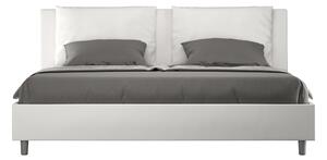 Letto matrimoniale ANTEA king size con giroletto imbottito Similpelle, dimensioni 180x190 cm testata liscia con l�ampia cuscinatura colore Bianco