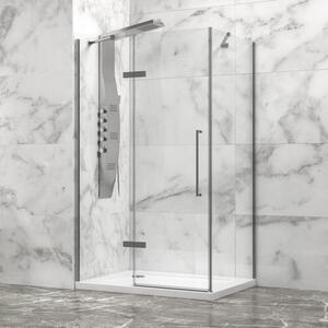 Kamalu box doccia 70x80 telaio acciaio spazzolato porta battente laterale fisso 70cm| kt1000sas