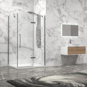 Kamalu box doccia 70x70 telaio acciaio spazzolato porta battente | kt1000sas