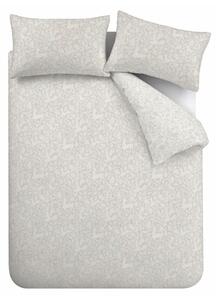 Set copripiumino e federa greige in cotone per letto matrimoniale 200x200 cm Woodland – Bianca
