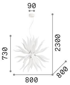 Ideal Lux - Lampadario LED a sospensione con filo LEAVES 12xG9/3W/230V diametro 80 cm bianco