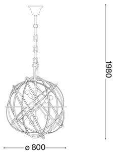 Ideal Lux - Lampadario a catena KONSE 7xE27/60W/230V