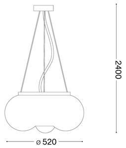 Ideal Lux - Lampadario LED a sospensione con filo ARIZONA 5xGX53/9W/230V diametro 52 cm bianco