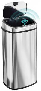 HOMCOM Pattumiera Cestino dei rifiuti in Acciaio Inox con Sensore a Infrarossi 68L, Rettangolare, Colore: Argento