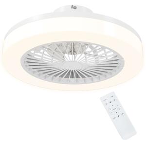 HOMCOM Ventilatore a Soffitto con Luce LED Regolabile e 6 Velocità, in Plastica e Acrilico, Ø46x16 cm, Bianco | Aosom Italy
