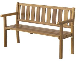 Outsunny Panchina da Giardino da 2 Posti Legno di Abete a Doghe, 150x57x93 cm, Color Teak | Aosom Italy