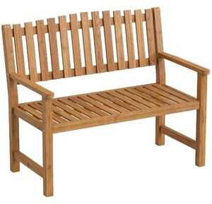 Outsunny Panchina da Giardino 2 Persone, Legno Acacia FSC, Seduta e Schienale a Doghe, Naturale | Aosom Italy