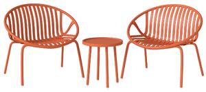 Outsunny Set bistrot 3 pezzi in metallo per esterno, Rosso mattone | Aosom Italy