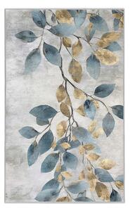 Tappeto azzurro/dorato lavabile 160x230 cm Golden Leaves – Mila Home