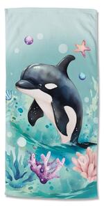 Telo mare da bambini blu in velluto 75x150 cm Splash – Good Morning