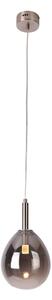 Lampadario LED grigio con paralume in vetro Lukka – Candellux Lighting