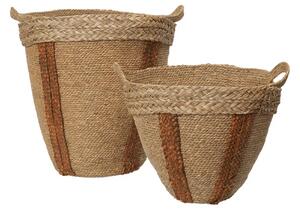 Mar Woven Cestino Set of 2 Natural/Red Brown - Ferm Living