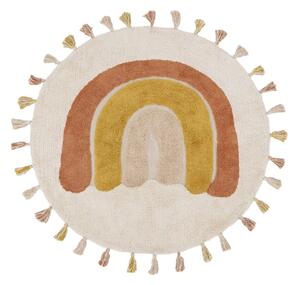 Tappeto per bambini color mattone/color crema in cotone lavabile e tessuto a mano ø110 cm Rainbow Toffee – Nattiot