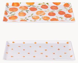 Set di 4 piatti rettangolari assortiti Fruit Life
