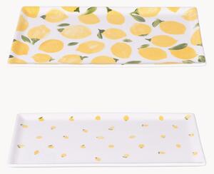 Set di 4 piatti rettangolari assortiti Fruit Life