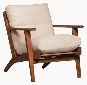 Poltrona in legno di acacia e bouclé Houston