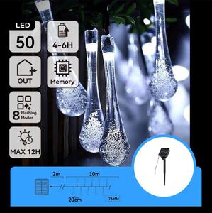 Aigostar - LED Solare catena decorativa 50xLED/8 funzioni 12m IP65 bianco freddo
