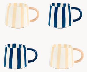 Set di 4 tazze in ceramica a righe Twine