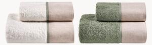Set di 4 asciugamani in cotone Code Washed