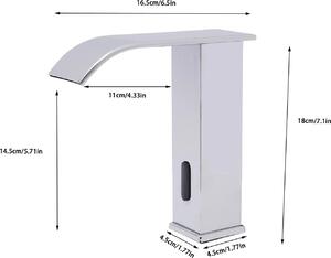 Rubinetto senza contatto per bagno - Miscelatore lavabo - Sensore IR automatico - Bocca a cascata - Acqua calda e fredda - Acciaio inossidabile 304/rame - Bianco