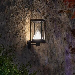 OSRAM SMART+ applique da esterni LED solare ALPS, nera Sensore dimmerabile, Nero, Alluminio, Moderno