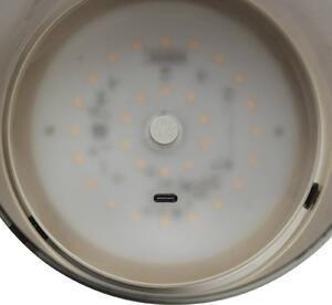 Brilliant Lampada da tavolo a LED Lumeo, dimmerabile, Alluminio / Grigio / Zincato, Soggiorno / Sala da pranzo, Vetro, Lampada da tavolo LED