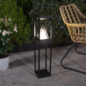 OSRAM SMART+ Lampione a LED solare ALPS, nero Sensore IP44 dimmerabile, Nero, Alluminio, Moderno