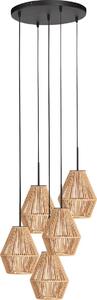 Mexlite - lampada a sospensione - HaloSwap - naturale nero - cotone - E27 - 4526ZW