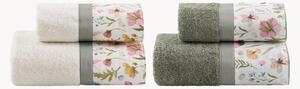 Set di 4 asciugamani in cotone Jane