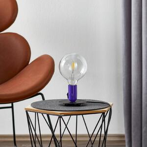FLOS Lampadina LED da tavolo lilla, base nera