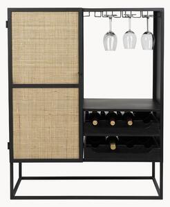 Credenza per vino con frontali in rattan Guuji